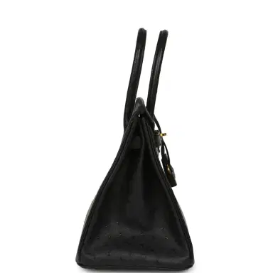 HERMÈS Pre-owned Hermes Birkin 30 Black Ostrich Gold Hardware | Thumbnail 3 HERMÈS Pre-owned Hermes Birkin 30 Black Ostrich Gold Hardware | Thumbnail 3