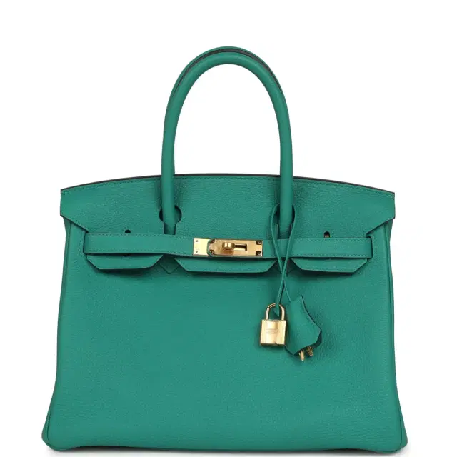 hermes Pre-owned Hermes Birkin 30 Vert Verone Togo Gold Hardware