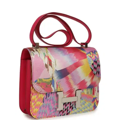 HERMÈS Pre-owned Hermes Constance 24 "Marble Silk" Rose Mexico Swift Palladium Hardware | Thumbnail 2