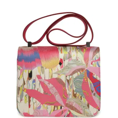 HERMÈS Pre-owned Hermes Constance 24 "Marble Silk" Rose Mexico Swift Palladium Hardware | Thumbnail 4