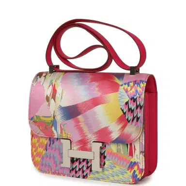 HERMÈS Pre-owned Hermes Constance 24 "Marble Silk" Rose Mexico Swift Palladium Hardware | Thumbnail 5 HERMÈS Pre-owned Hermes Constance 24 "Marble Silk" Rose Mexico Swift Palladium Hardware | Thumbnail 5