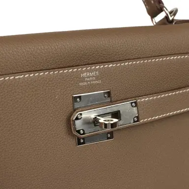 HERMÈS Pre-owned Hermes Kelly Retourne 28 Etoupe Togo Palladium Hardware | Thumbnail 7 HERMÈS Pre-owned Hermes Kelly Retourne 28 Etoupe Togo Palladium Hardware | Thumbnail 7