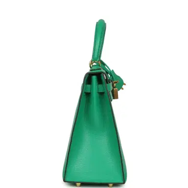 HERMÈS Pre-owned Hermes Kelly Sellier 25 Vert Vertigo Chevre Chamkila Gold Hardware | Thumbnail 3 HERMÈS Pre-owned Hermes Kelly Sellier 25 Vert Vertigo Chevre Chamkila Gold Hardware | Thumbnail 3