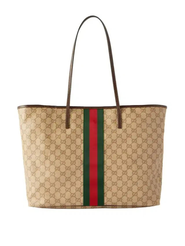 Tribeca Leather-trimmed Coated Canvas-jacquard Tote