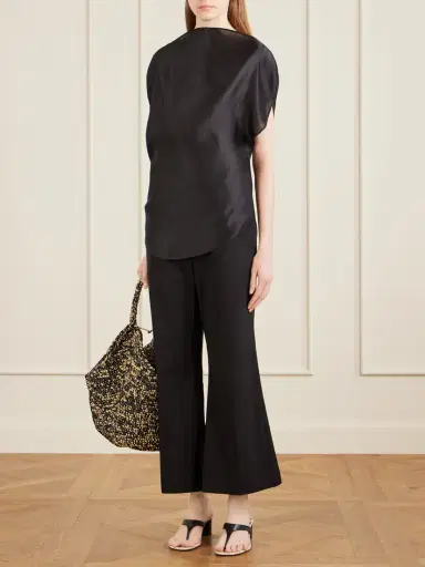 Khaite Walter Cotton And Silk-blend Flared Pants | Thumbnail 2