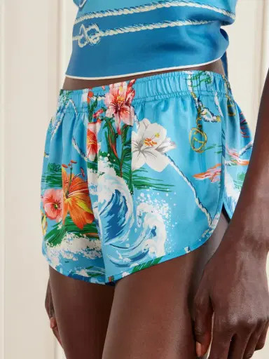 Gucci Printed Silk-twill Shorts | Thumbnail 4 Gucci Printed Silk-twill Shorts | Thumbnail 4