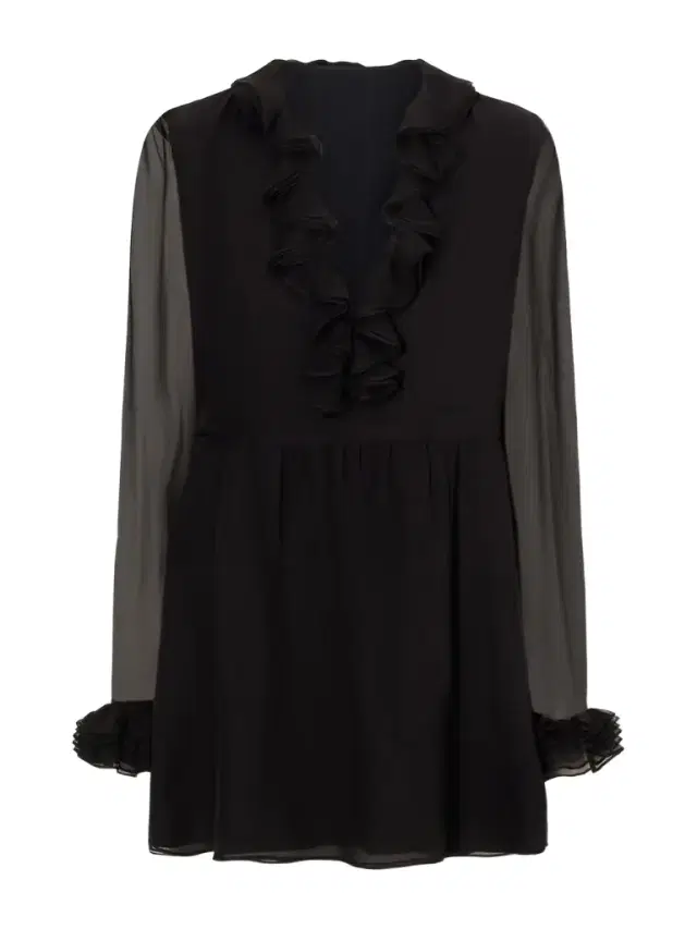 Ruffled Sheer Mini Dress