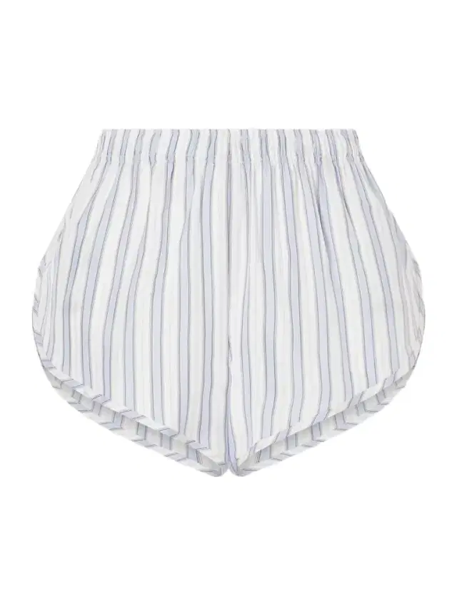 Striped Silk-satin Shorts