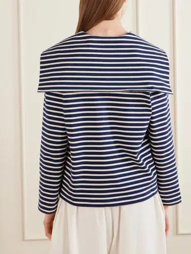 Les Vacances D’Irina Seaman Striped Cotton-jersey Blouse | Thumbnail 3 Les Vacances D’Irina Seaman Striped Cotton-jersey Blouse | Thumbnail 3