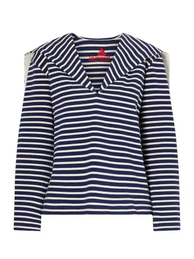 Les Vacances D’Irina Seaman Striped Cotton-jersey Blouse | Thumbnail 1 Les Vacances D’Irina Seaman Striped Cotton-jersey Blouse | Thumbnail 1