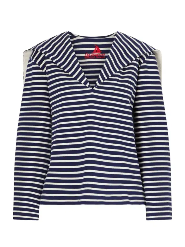 Les Vacances D’Irina Seaman Striped Cotton-jersey Blouse
