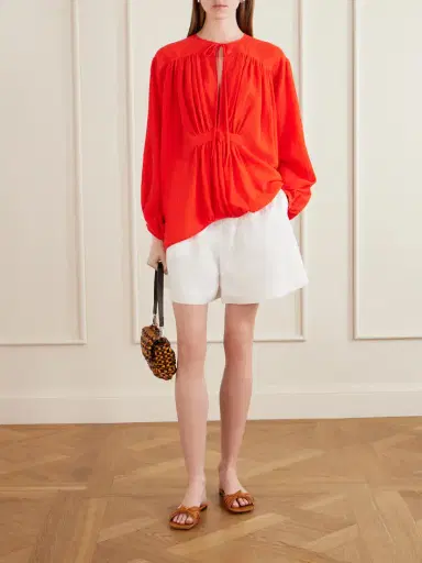 Les Vacances D’Irina Hazy Nipple Gathered Cotton Shirt | Thumbnail 2 Les Vacances D’Irina Hazy Nipple Gathered Cotton Shirt | Thumbnail 2