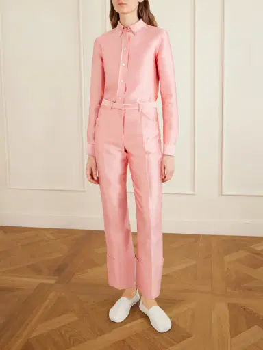 Calvin Klein Collection Eva Satin Straight-leg Cropped Pants | Thumbnail 2 Calvin Klein Collection Eva Satin Straight-leg Cropped Pants | Thumbnail 2