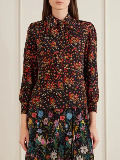 Gucci Floral-print Silk-crepe Shirt | Thumbnail 3
