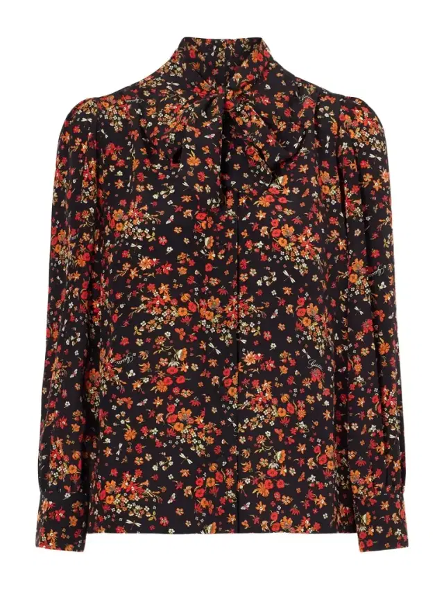 Floral-print Silk-crepe Shirt