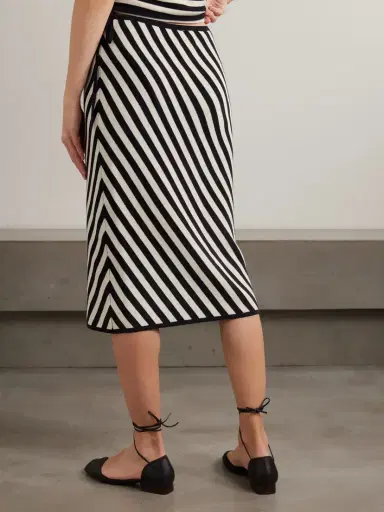 Posse Darcy Striped Pima Cotton Midi Skirt | Thumbnail 3 Posse Darcy Striped Pima Cotton Midi Skirt | Thumbnail 3