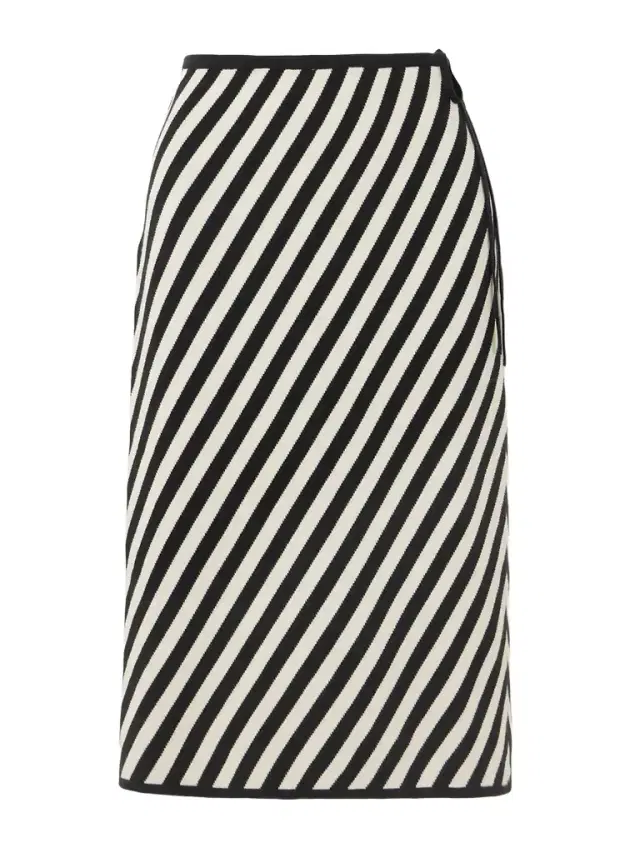 Posse Darcy Striped Pima Cotton Midi Skirt