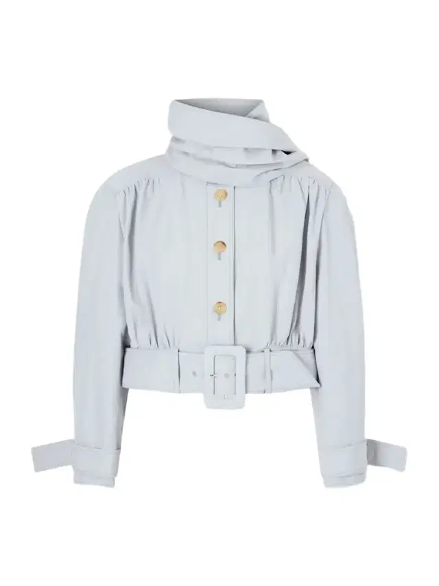 Belted Scarf-detailed Gathered Linen And Cotton-blend Jacket