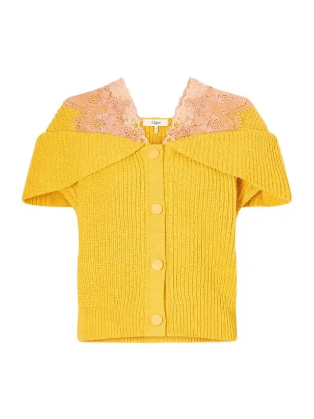 Chloé Lace-trimmed Ribbed-knit Cotton Cardigan