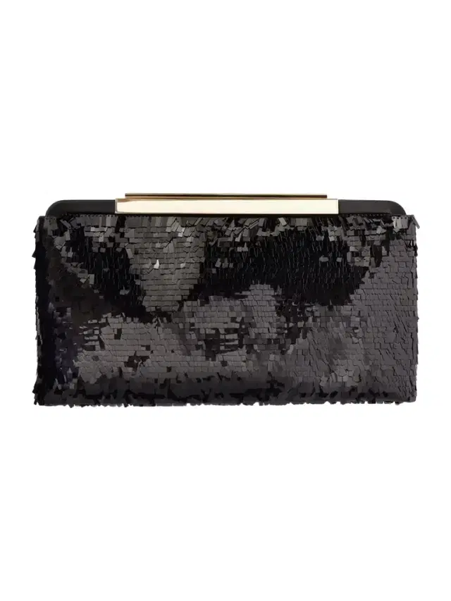 Sequined Satin Clutch