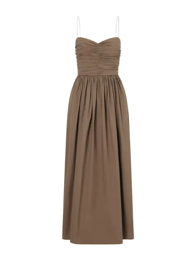 Matteau Gathered Organic Cotton-poplin Midi Dress