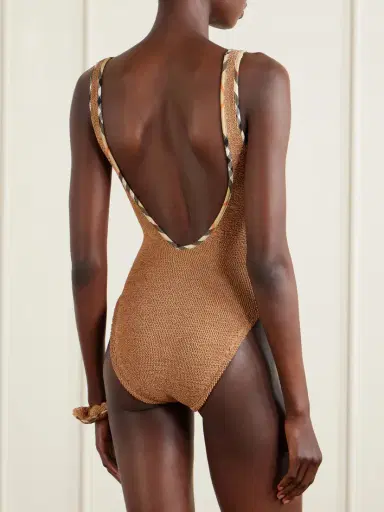 Burberry + Hunza G Faye Checked Original Crinkle™ Swimsuit | Thumbnail 3 Burberry + Hunza G Faye Checked Original Crinkle™ Swimsuit | Thumbnail 3
