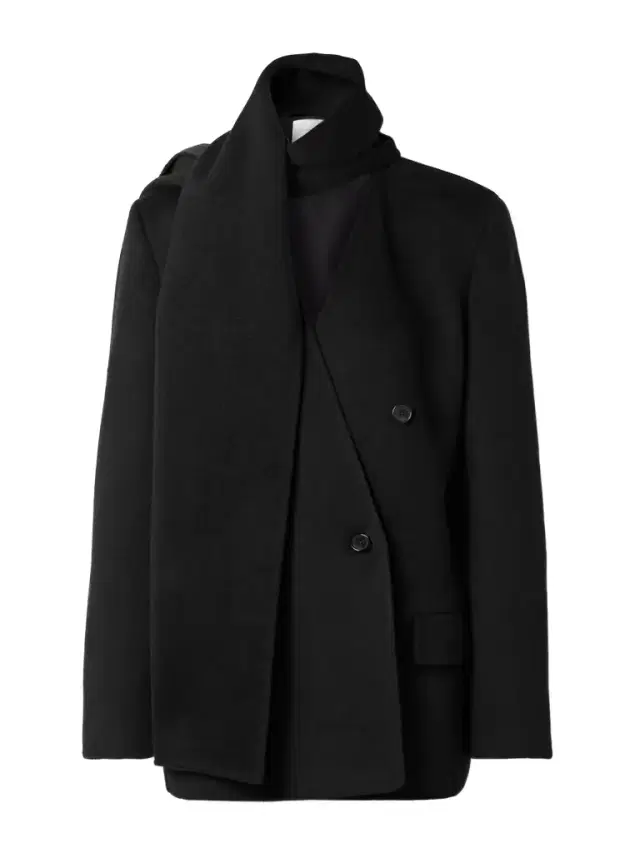 Calitra Scarf-detailed Double-breasted Cashmere Blazer
