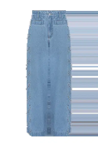 PatBo MARINA DENIM EMBROIDERED PANTS | Thumbnail 2