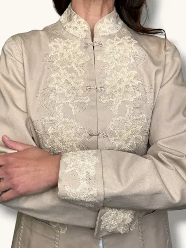 Jen Wonders Studio Beige Embroidered Blazer | Thumbnail 2 Jen Wonders Studio Beige Embroidered Blazer | Thumbnail 2