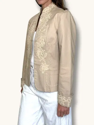 Jen Wonders Studio Beige Embroidered Blazer | Thumbnail 6 Jen Wonders Studio Beige Embroidered Blazer | Thumbnail 6