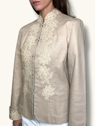 Jen Wonders Studio Beige Embroidered Blazer | Thumbnail 7 Jen Wonders Studio Beige Embroidered Blazer | Thumbnail 7