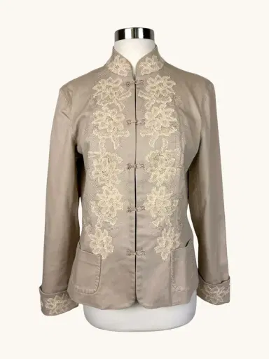 Jen Wonders Studio Beige Embroidered Blazer | Thumbnail 10 Jen Wonders Studio Beige Embroidered Blazer | Thumbnail 10