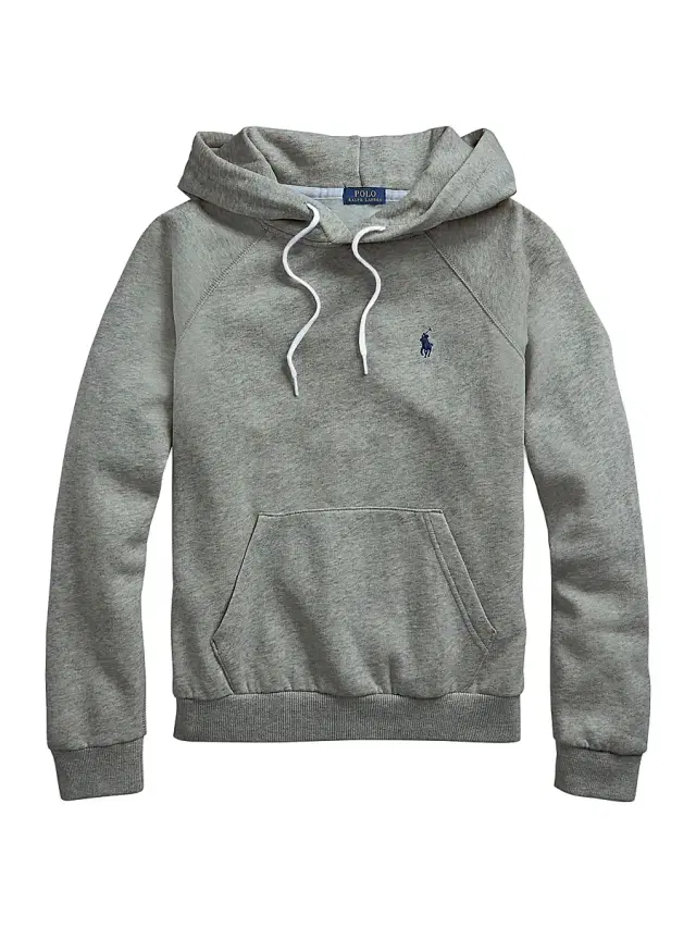 Polo Ralph Lauren Women's Lightweight Seasonal Fleece Hoodie - Dark Vintage Heather