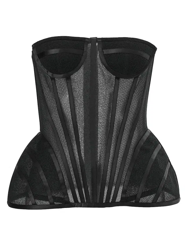 Carolina Herrera Women's Strapless Exaggerated-Hip Bustier - Black