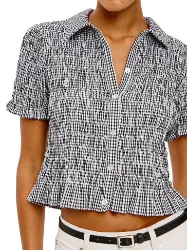 RAILS Women's Alton Gingham Smock Shirt - Black Gingham - Size XL | Thumbnail 5 RAILS Women's Alton Gingham Smock Shirt - Black Gingham - Size XL | Thumbnail 5