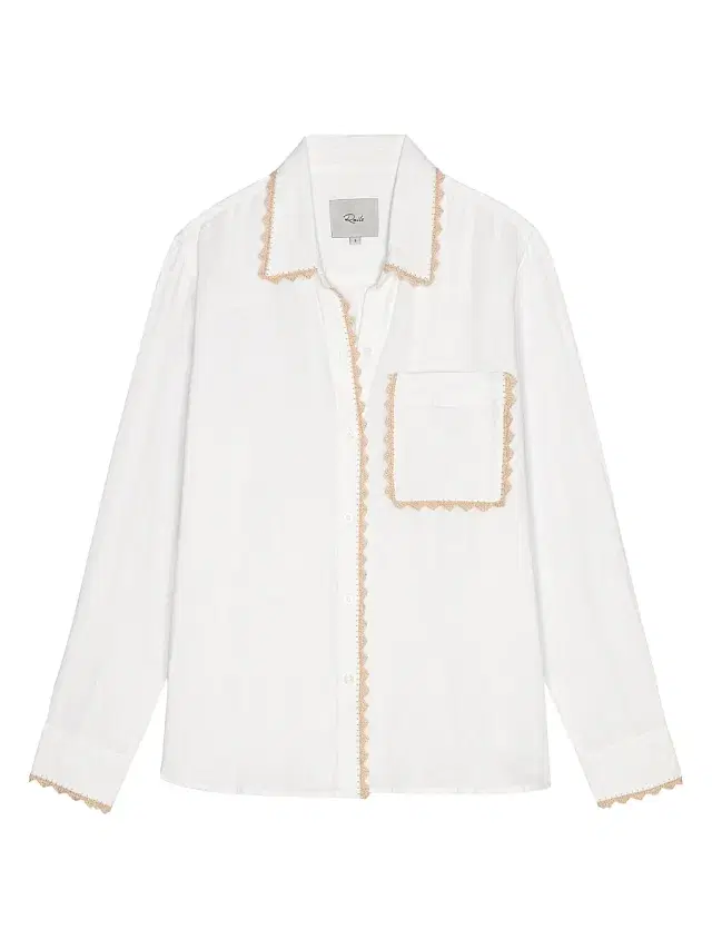 Rails Women's Saya Crochet Trim Button-Front Shirt - White