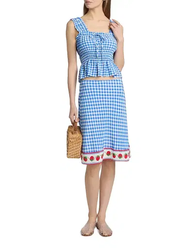 RAILS Women's Grazia Gingham A-Line Skirt - Gingham Tomatoes - Size XS | Thumbnail 2 RAILS Women's Grazia Gingham A-Line Skirt - Gingham Tomatoes - Size XS | Thumbnail 2