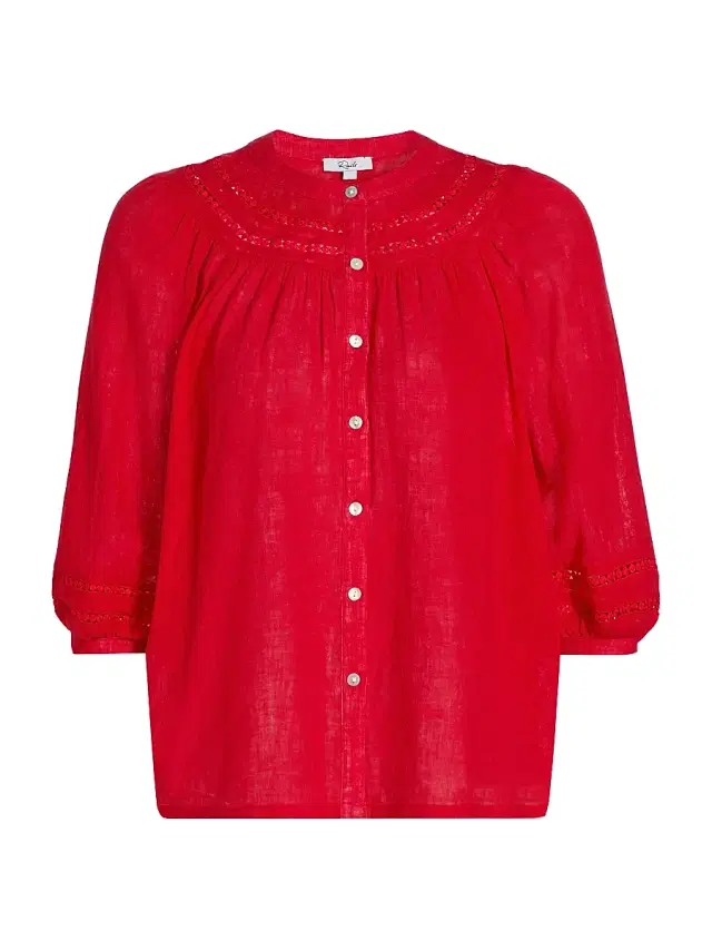Rails Women's Theia Linen-Blend Top - Tomato