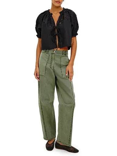 RAILS Women's Lizabeth Embroidered Linen Blouse - Black - Size Large | Thumbnail 2 RAILS Women's Lizabeth Embroidered Linen Blouse - Black - Size Large | Thumbnail 2