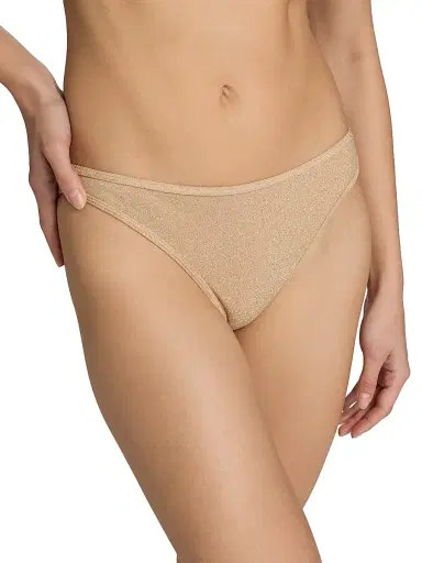 Ramy Brook Women's Isla Metallic Bikini Bottom - Gold - Size XL | Thumbnail 5