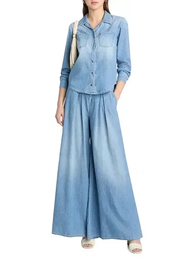 L'AGENCE Women's Isla Denim Button-Front Shirt - Havana | Thumbnail 2 L'AGENCE Women's Isla Denim Button-Front Shirt - Havana | Thumbnail 2