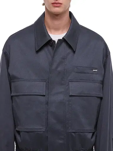 Helmut Lang Men's Chino Twill Bomber Shirt Jacket | Thumbnail 6