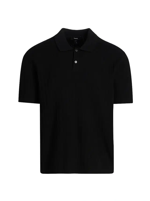 Theory Men's Cable-Knit Polo Shirt - Black