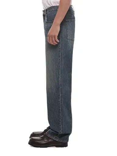 Helmut Lang Men's Wardrobe Relaxed Wide-Leg Jeans - Tinted Vintage Blue - Size 38 | Thumbnail 4