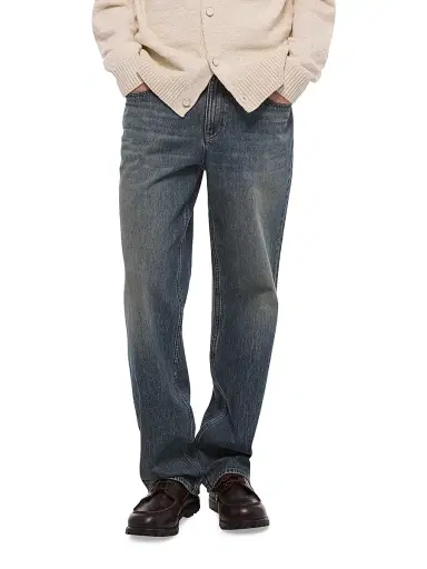 Helmut Lang Men's Wardrobe Relaxed Wide-Leg Jeans - Tinted Vintage Blue - Size 38 | Thumbnail 6