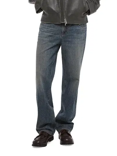 Helmut Lang Men's Wardrobe Relaxed Wide-Leg Jeans - Tinted Vintage Blue - Size 38 | Thumbnail 7