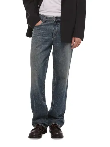 Helmut Lang Men's Wardrobe Relaxed Wide-Leg Jeans - Tinted Vintage Blue - Size 38 | Thumbnail 8