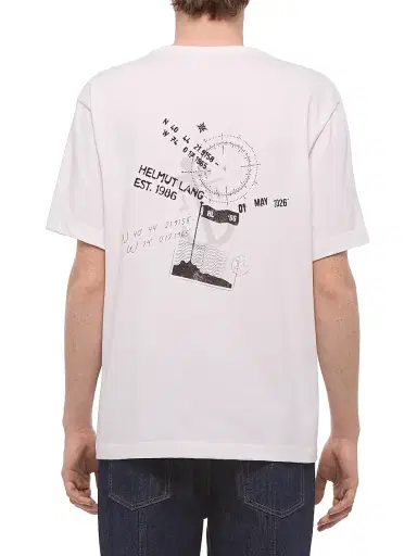 Helmut Lang Men's Stamp Collage Cotton T-Shirt - Optic White - Size XL | Thumbnail 4 Helmut Lang Men's Stamp Collage Cotton T-Shirt - Optic White - Size XL | Thumbnail 4