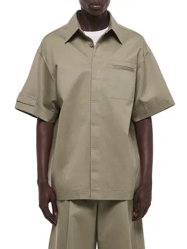 Helmut Lang Men's Loop Tape Cotton Shirt - Vetiver | Thumbnail 3 Helmut Lang Men's Loop Tape Cotton Shirt - Vetiver | Thumbnail 3