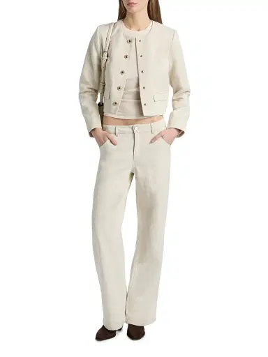 LAMARQUE Women's Francina Cotton-Linen Tailored Jacket - Natural - Size XL | Thumbnail 2